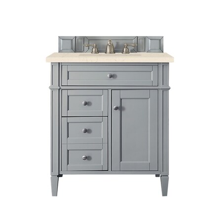 James Martin Vanities Brittany 30in Single Vanity, Urban Gray, w/ 3 CM Eternal Marfil Quartz Top 650-V30-UGR-3EMR